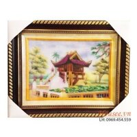 Tranh đá quý cảnh chùa một cột cỡ nhỏ