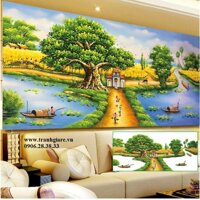 Tranh đá y8041 phong cảnh làng quê 2mx95cm