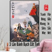 Tranh Đại Chiến Bạch Cốt Tinh Tấu Hài Tranh Tây Du Ký Chế Vô Tri Có Khung Cao Cấp Treo Tường Jama Deco