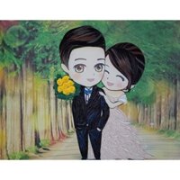 Tranh Đám Cưới Chibi Quilling