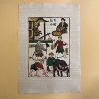 Tranh dân gian Đông Hồ Bách Mẫu Dư Điền giấy dó