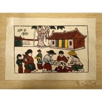 Tranh dân gian Đông Hồ Chợ Quê giấy dó