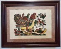 Tranh dân gian Đông Hồ-Đàn gà mẹ con-TDH030