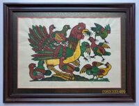 Tranh dân gian Đông Hồ- Đàn gà mẹ con- TDH086
