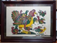 Tranh dân gian đông hồ – Đàn gà mẹ con- TDH085