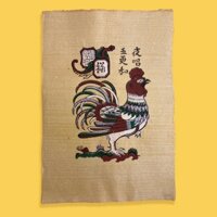 Tranh dân gian Đông Hồ Gà Dạ Xướng giấy dó