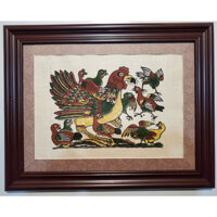 TRANH DÂN GIAN ĐÔNG HỒ - GÀ HOA HỒNG -GÀ DẠ XƯỚNG - GÀ ĐÀN MẸ CON  - GA DAN ME CON