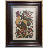 TRANH DÂN GIAN ĐÔNG HỒ - GÀ HOA HỒNG -GÀ DẠ XƯỚNG - GÀ ĐÀN MẸ CON  - GA HOA HONG