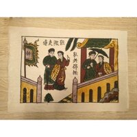 Tranh dân gian Đông Hồ Hát Quan Họ giấy dó