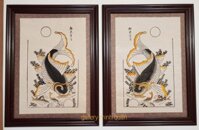 Tranh dân gian đông hồ - Lý ngư vọng nguyệt   Cặp cá chép
