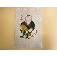 Tranh dân gian Đông Hồ Nhân Nghĩa - Em bé ôm cóc