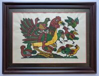 TRANH DÂN GIAN ĐÔNG HỒ -TÍCH CỔ  Khổ 4863cm - Gà đàn mẹ con