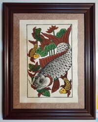 Tranh dân gian đông hồ - Tích cổ - Cá chép đàn