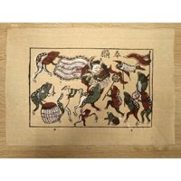Tranh Dân Gian Đông Hồ - Tranh Đông Hồ Cóc Múa Lân