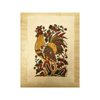 Tranh Dân Gian Đông Hồ - Tranh Đông Hồ Gà Hoa Hồng