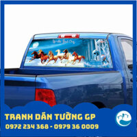 Tranh dán kính sau xe ô tô - Nhìn 2 mặt - Mã đáo thành công 03