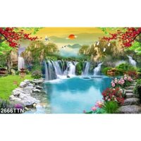 TRANH dán ốp tường 3D cảnh quan thiên nhiên tự nhiên ĐẸP - tranh treo tường 2666