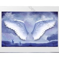 Tranh dán tường 3D Đôi cánh thiên thần