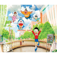 Tranh dán tường 3D đoremon trang trí phòng bé kt cao 1m x 1.5m