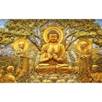 Tranh dán tường 3D Đức Phật KT 80*120