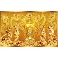 Tranh dán tường 3D Đức Phật KT 80cm*120cm