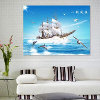 Tranh Dán Tường 3D, Giấy Dán Tường Thuận Buồm Xuôi Gió MS 13