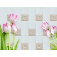 Tranh dán tường 3d hiện đại, hoa tulip lãng mạn hiện đại (tích hợp sẵn keo)