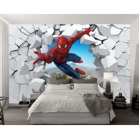 Tranh dán tường 3d người nhện tranh dán tường cho bé TB89 (Có in theo yêu cầu)