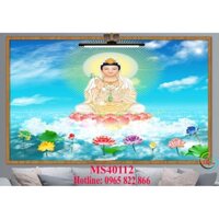 Tranh dán tường 3D phật Quan thế âm bồ tát - vải lụa dán tường