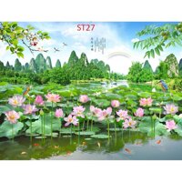 Tranh dán tường 3d sơn thuỷ hữu tình - ST27,90x150CM