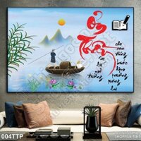 Tranh dán tường 3D Thư pháp Ơn thầy cô kt 70cm*1m2