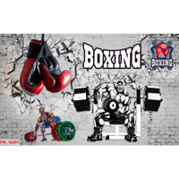 Tranh dán tường 3d trang trí decor phòng gym 7 tranh có keo dán tiện lợi
