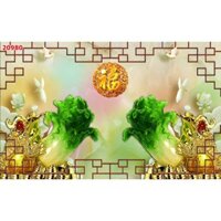 Tranh dán tường 3D trang trí có keo sẵn