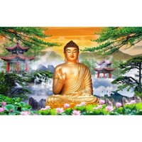 Tranh dán tường 3d Tranh Hình Phật Ngồi kt80x120
