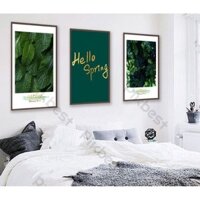 Tranh dán tường 3d Tranh Hình Lá  Bộ 3 Tấm nhiều kích thước