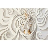 Tranh dán tường 3d Tranh Tượng Hình Cô Gái kt80x120