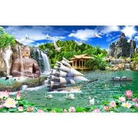 Tranh dán tường 3D Tranh Thuyền Buồm 06 kt120x180