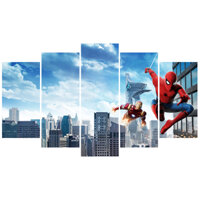 Tranh dán tường bộ tranh ghép 5 tấm Marvel Tranh siêu anh hùng Spiderman