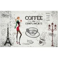Tranh dán tường Cô gái bên ly cafe mê ly, Tranh dán tường 3d hiện đại (tích hợp sẵn keo) MS1091954