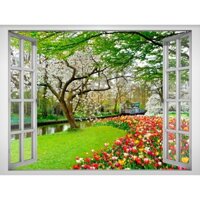 Tranh dán tường cửa sổ VTC cảnh đẹp thiên nhiên VT0195 kim sa