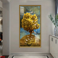 TRANH DÁN TƯỜNG DỌC LỐI VÀO, TRANH PHONG THỦY ĐỨNG,TRANH MICA 3D DÁN TƯỜNG SANG TRỌNG PVP-DC1PIK19 - 40X80 - MÀN KIM SA