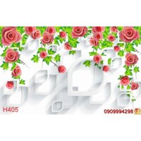 Tranh dán tường Hoa 3d, tranh hoa lá nhiều mẫu - H411,60X90CM