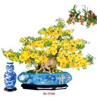 Tranh dán tường hoa mai kt 80cm x 120cm