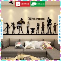 Tranh dán tường mica 3d decor khổ lớn luffy và các nhân vật one piece trang trí quán game, net Nhiều Size - EPeBen