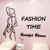 Tranh dán tường mica dán nổi fashion time trang trí shop thời trang, quần áo, phụ kiện