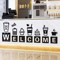 Tranh dán tường mica dán nổi trà sữa doremon hello trang trí quán cafe, trà sữa, đồ uống các loại