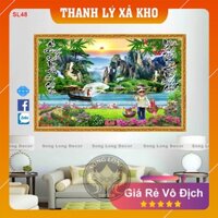 Tranh Dán Tường Phong Cảnh Non Nước Hữu Tình- SL48-Tranh 3d Phòng Khách- Song Long Decor