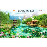 tranh dán tường sơn thủy có keo sẵn 120x80cm