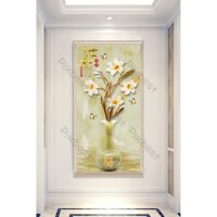 Tranh dán tường Tranh 3D Hoa Cẩm Thạch MS11 - 80cm x 160cm