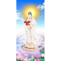 Tranh dán tường VTC tranh trang trí bàn thờ Phật Quan Thế Âm Bồ Tát ZTU-Vol 2  (222)